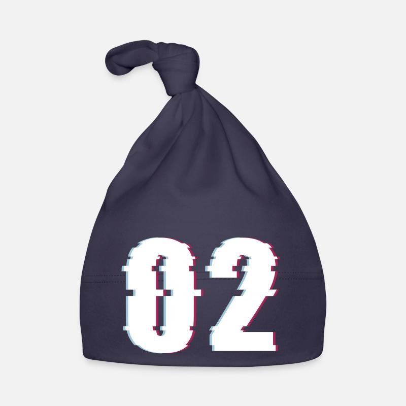 Two 2 Two 02 Number Effect Distorted Number Organic Baby Cap