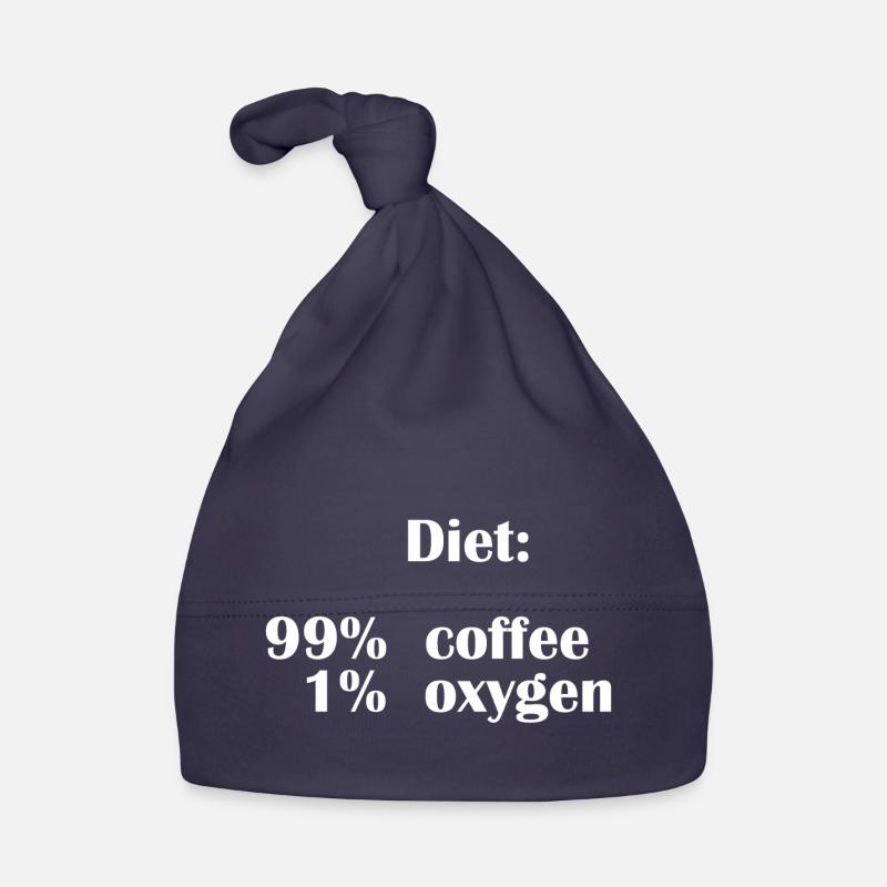 Le régime alimentaire est composé à 99 % de café mais seulement à 1 % d’oxygène - Bonnet bio Bébé - marine