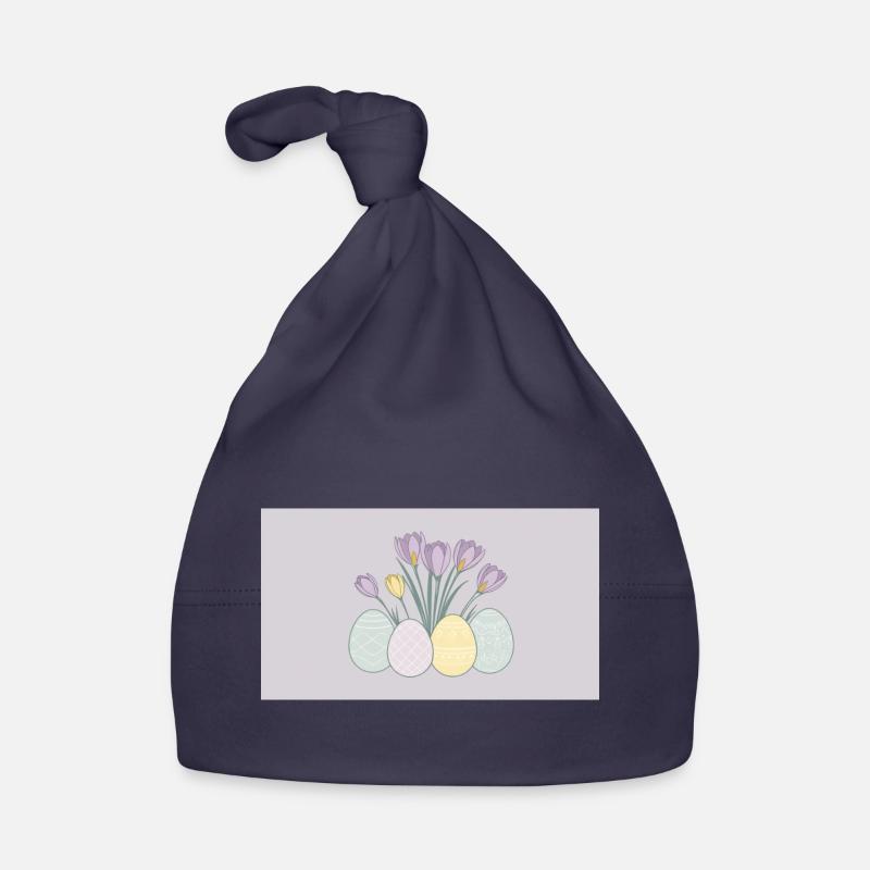 Crocus de Pâques - Bonnet bio Bébé - marine