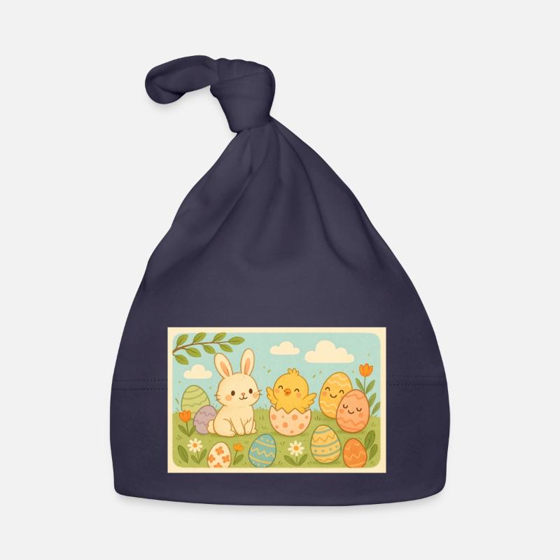 Fête de Pâques - Bonnet bio Bébé - marine