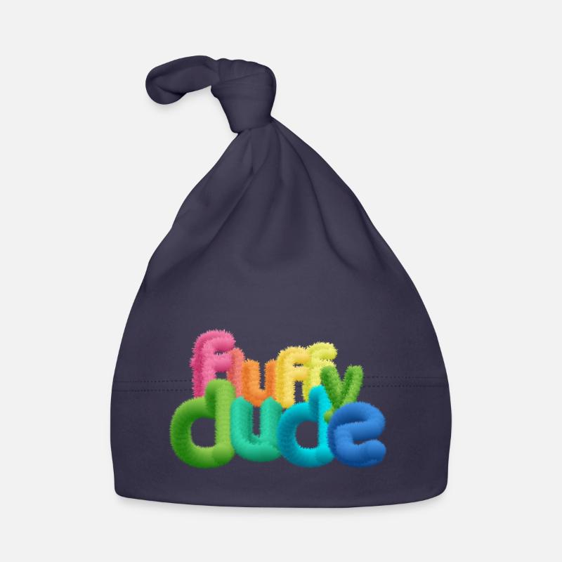 Fluffy Dude - Typographie 3D colorée avec peluche C Bonnet bio Bébé