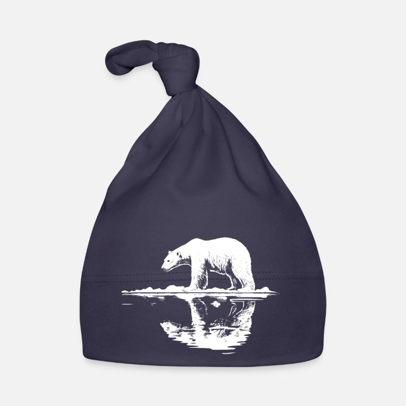 Cool Polar Bear Reflection Silhouette Organic Baby Cap