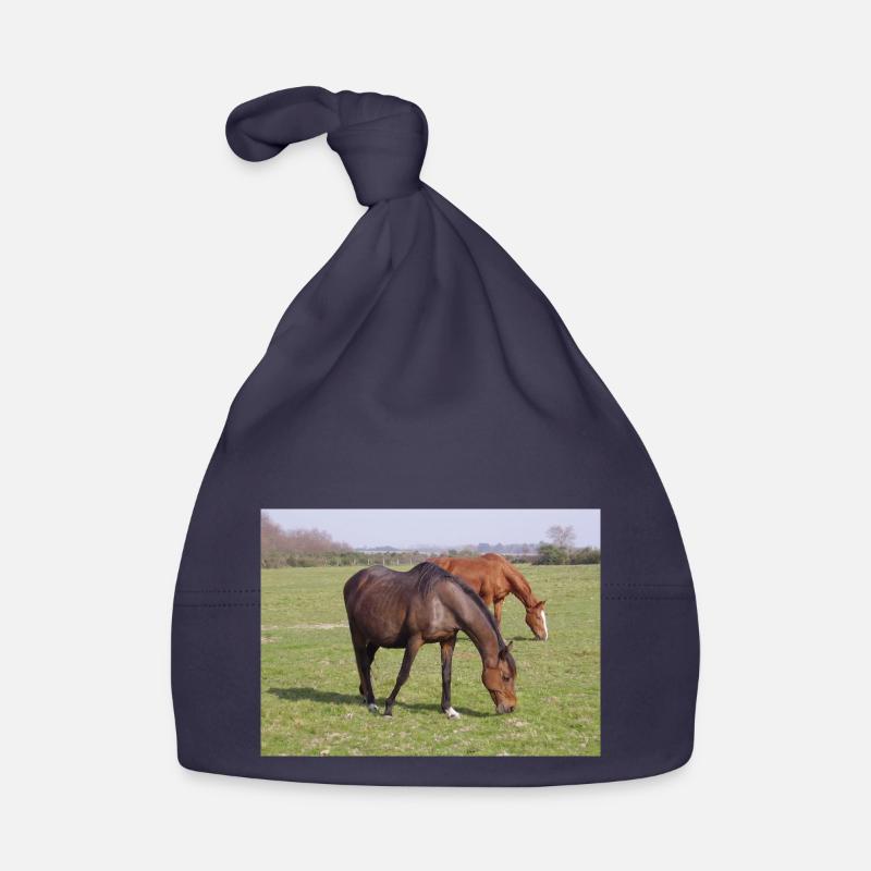 Pferde - Bonnet bio Bébé - marine