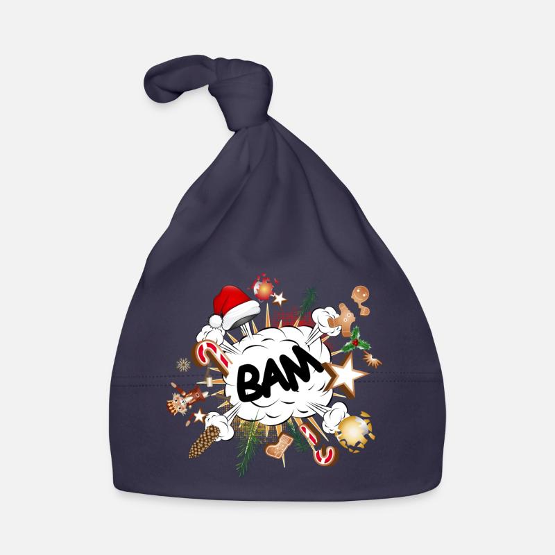 funny comic bubble - stressor Christmas time Organic Baby Cap