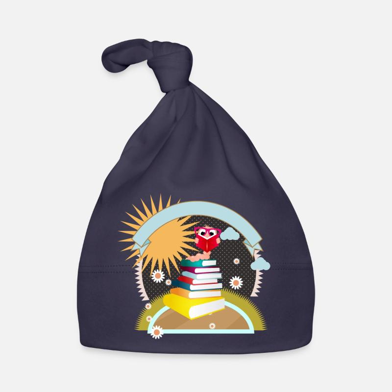 little bookworm with thirst for knowledge reads a book Organic Baby Cap