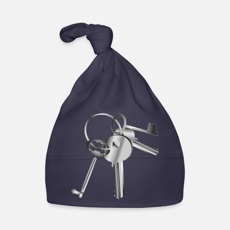 clés argentées sur un porte-clés Bonnet bio Bébé