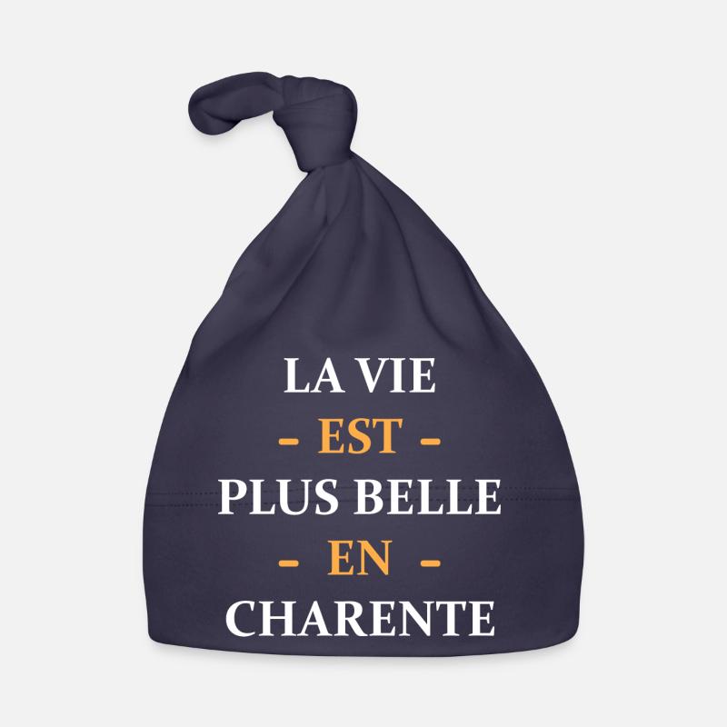 La vie est plus belle en charente - Bonnet bio Bébé - marine