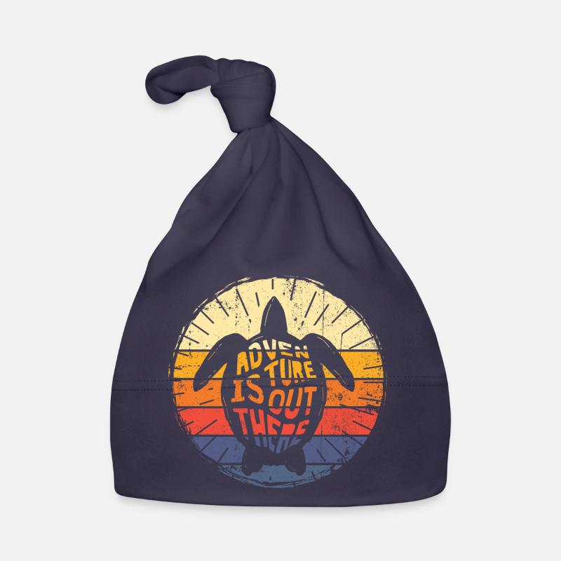 Turtle Odyssey Retro Sunset Organic Baby Cap