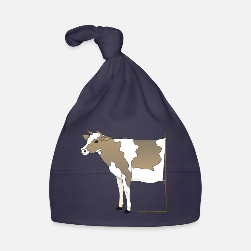 Cow - Kuh halb in Rahmen Baby Bio-Mütze