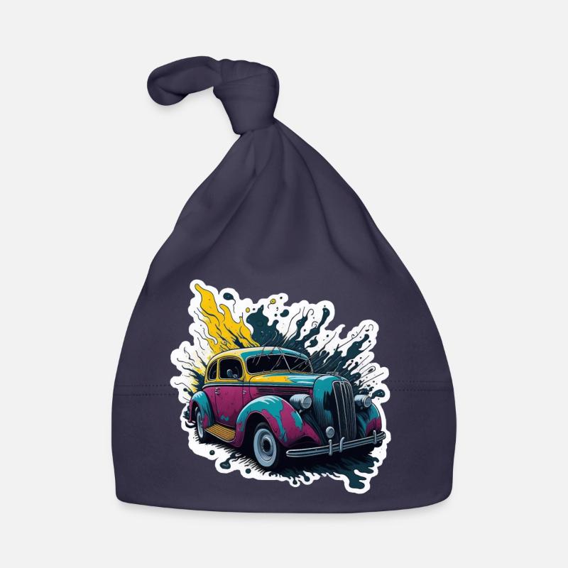 Farbiger Oldtimer Spritzer Baby Bio-Mütze