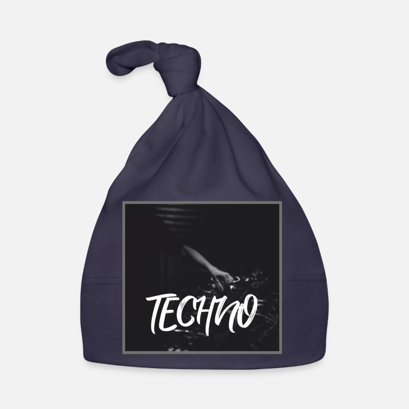 Energiegeladenes Techno-Design mit DJ-Motiv Baby Bio-Mütze