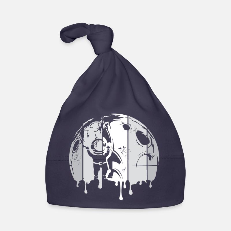 moon astronaut space rocket graffiti retro logo Organic Baby Cap