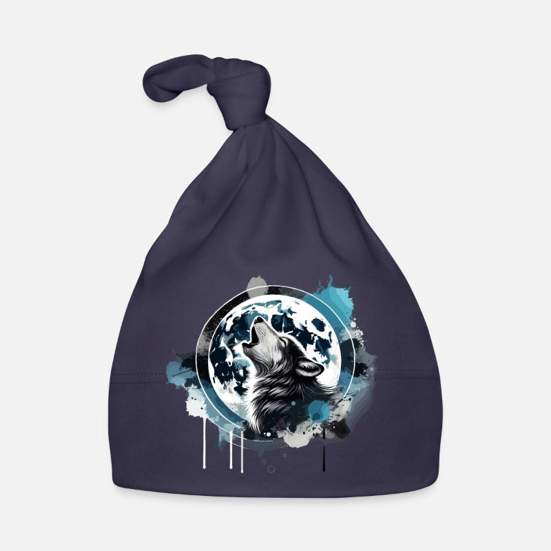 howling wolf Organic Baby Cap