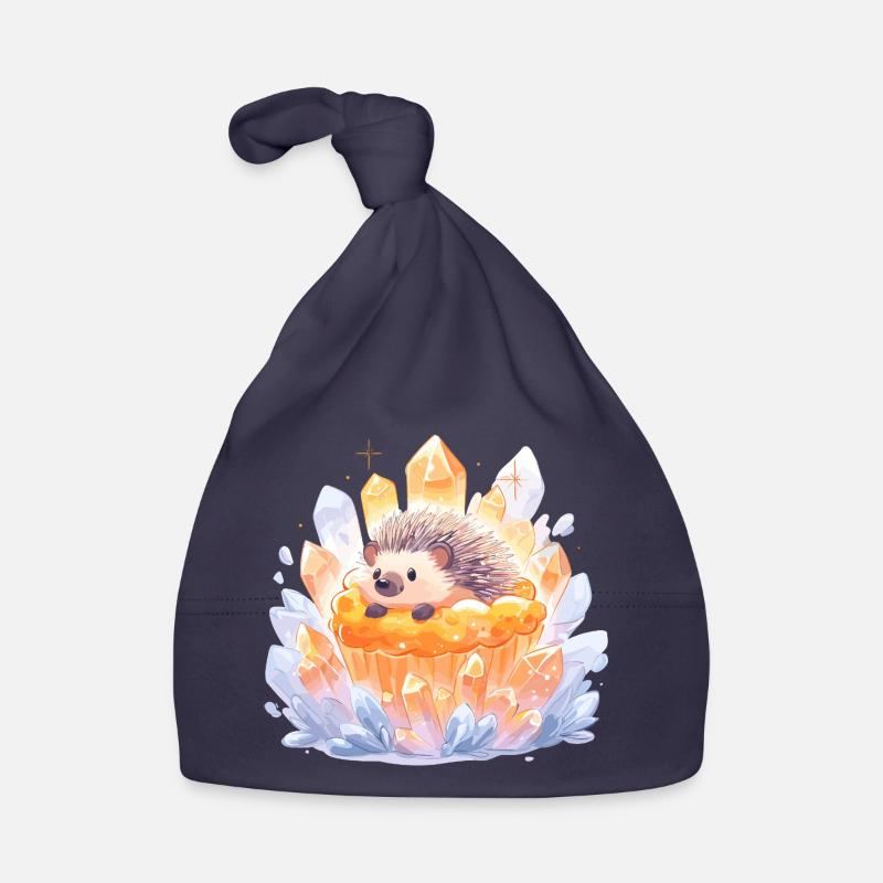 Hérisson en cristal dans un cupcake Bonnet bio Bébé