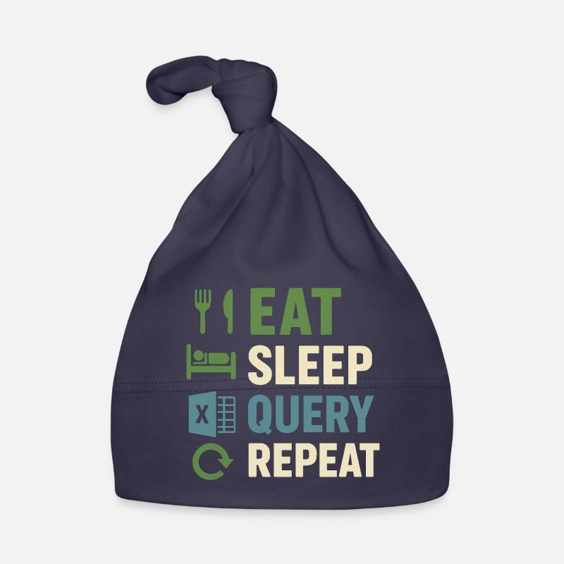 Eat Sleep Query Repeat Baby Bio-Mütze