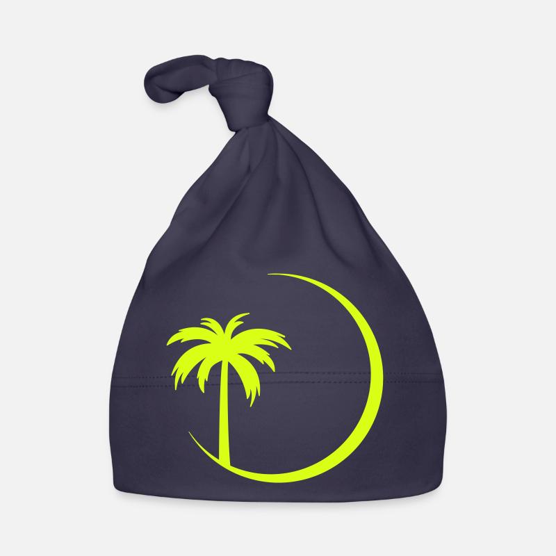 Neon palm tree in a circle Organic Baby Cap