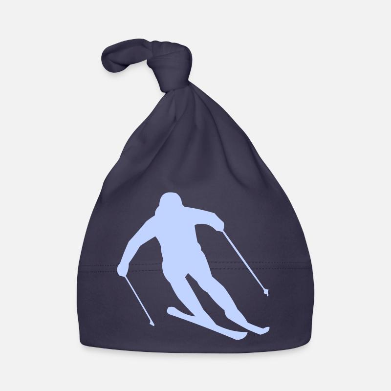 Winterschuss Skifahrer Silhouette Baby Bio-Mütze