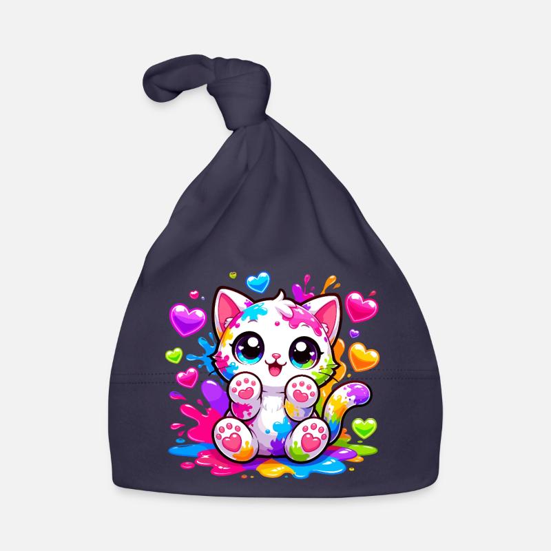 Katzenkunst Farbexplosion Baby Bio-Mütze