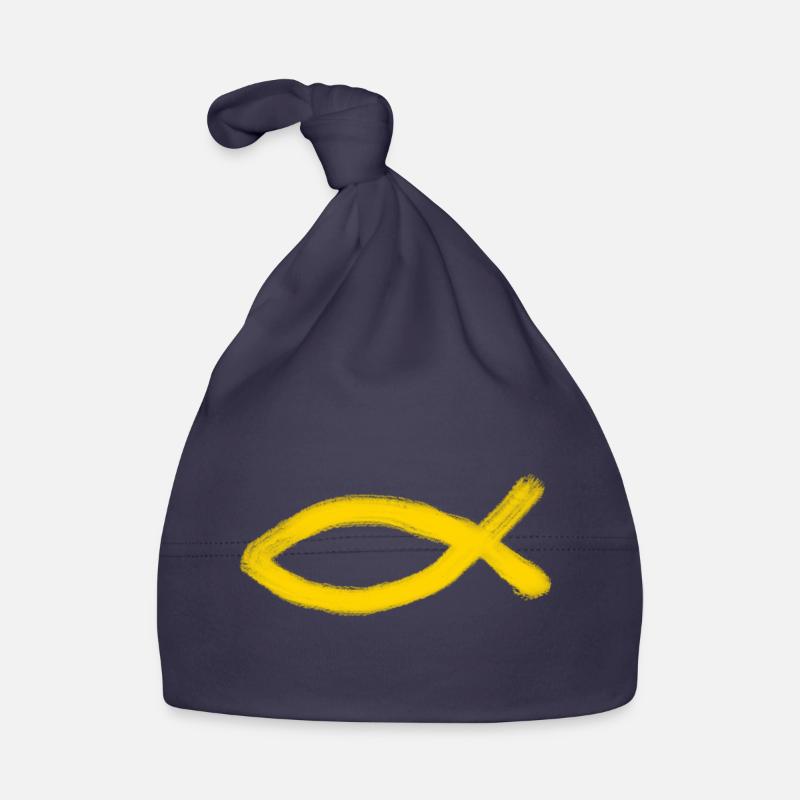 poisson Jésus jaune poisson Ichthys poisson Bonnet bio Bébé
