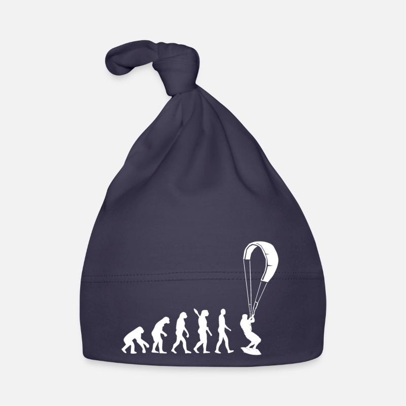Kitesurfen - Evolution des Menschen, Darwin - Baby Bio-Mütze - Navy