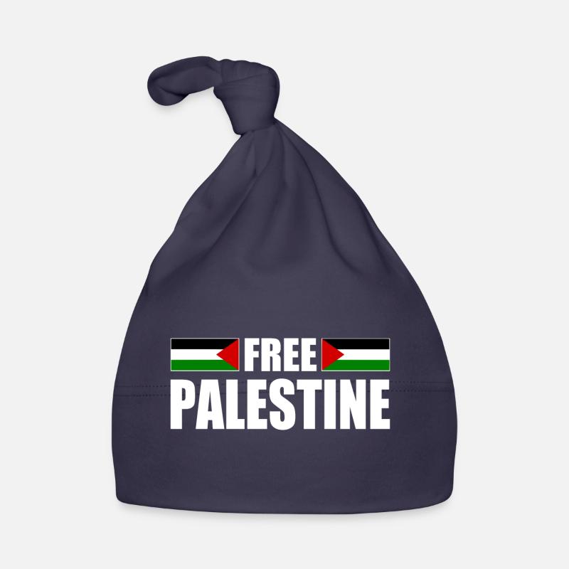 Free palestine - Bonnet bio Bébé - marine