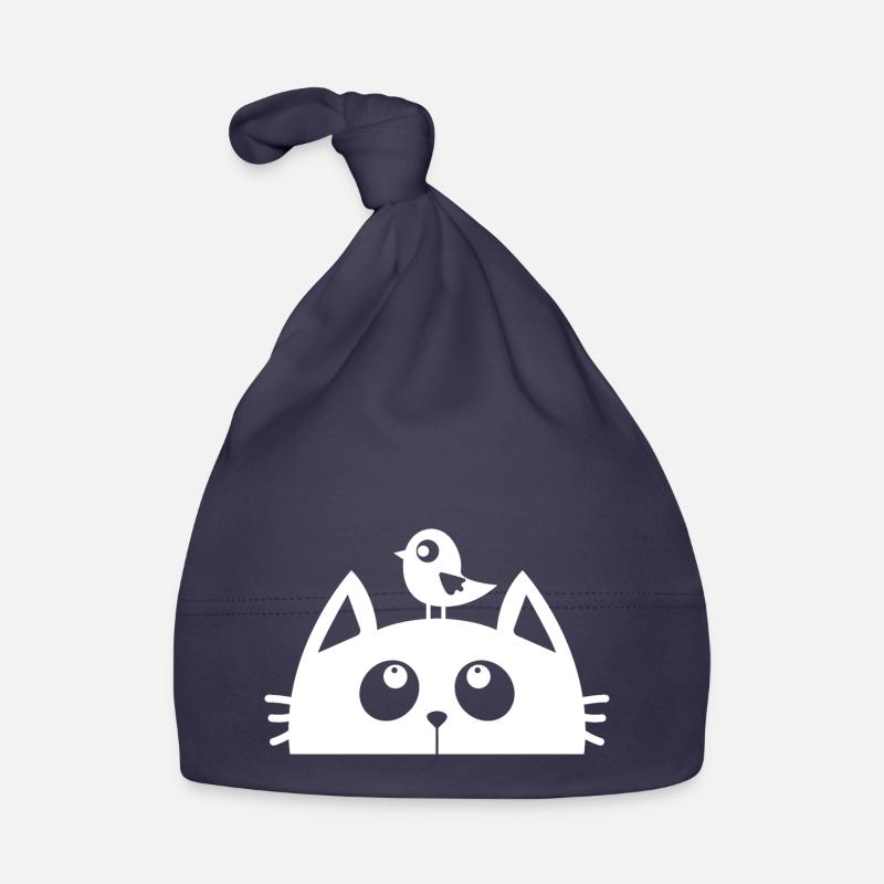 Chat oiseau mignon Bonnet bio Bébé