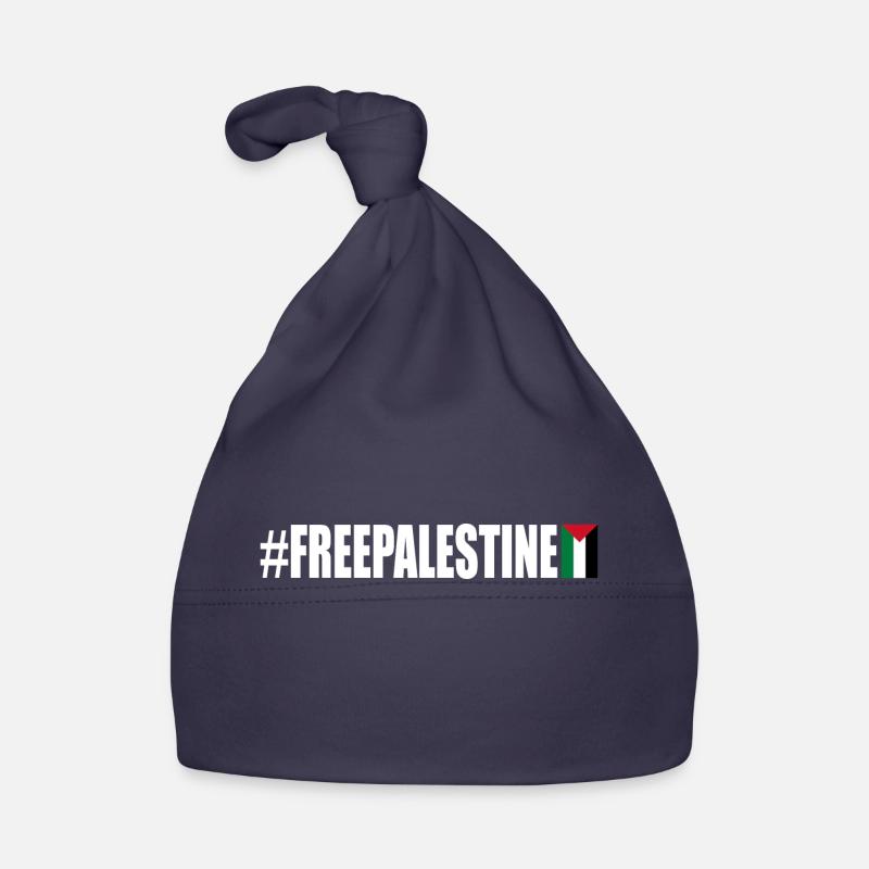 Free palestine - Bonnet bio Bébé - marine