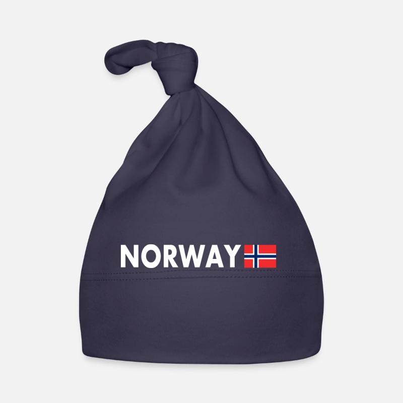 Drapeau de la Norvège - Bonnet bio Bébé - marine