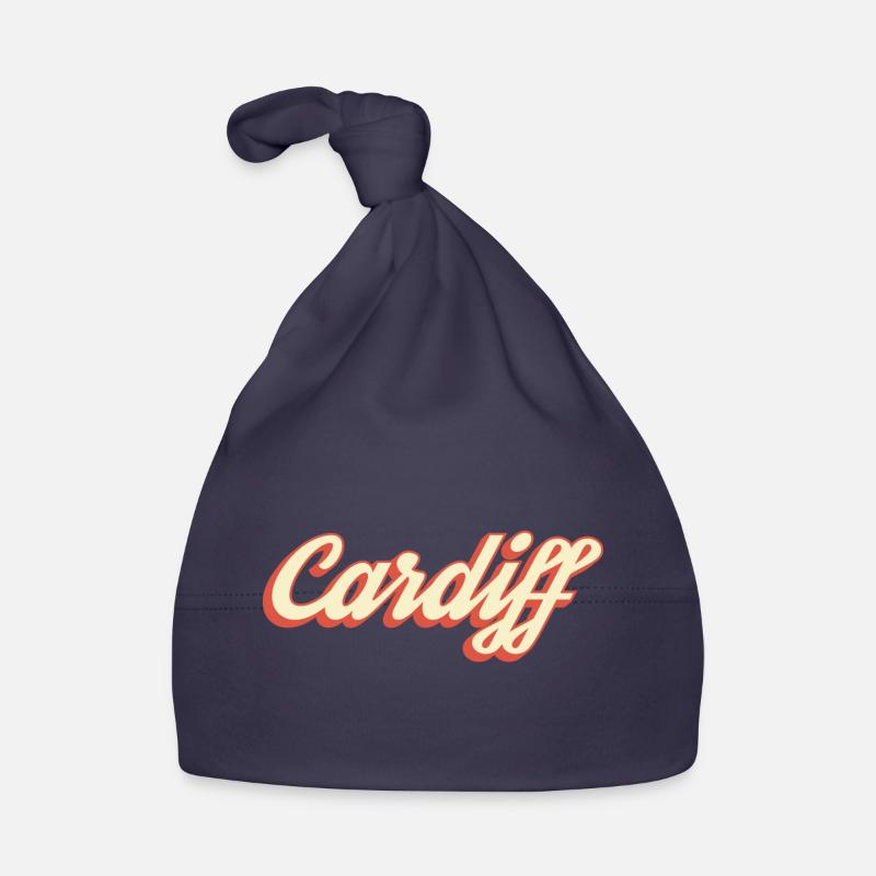 Logo rétro Script de Cardiff Bonnet bio Bébé