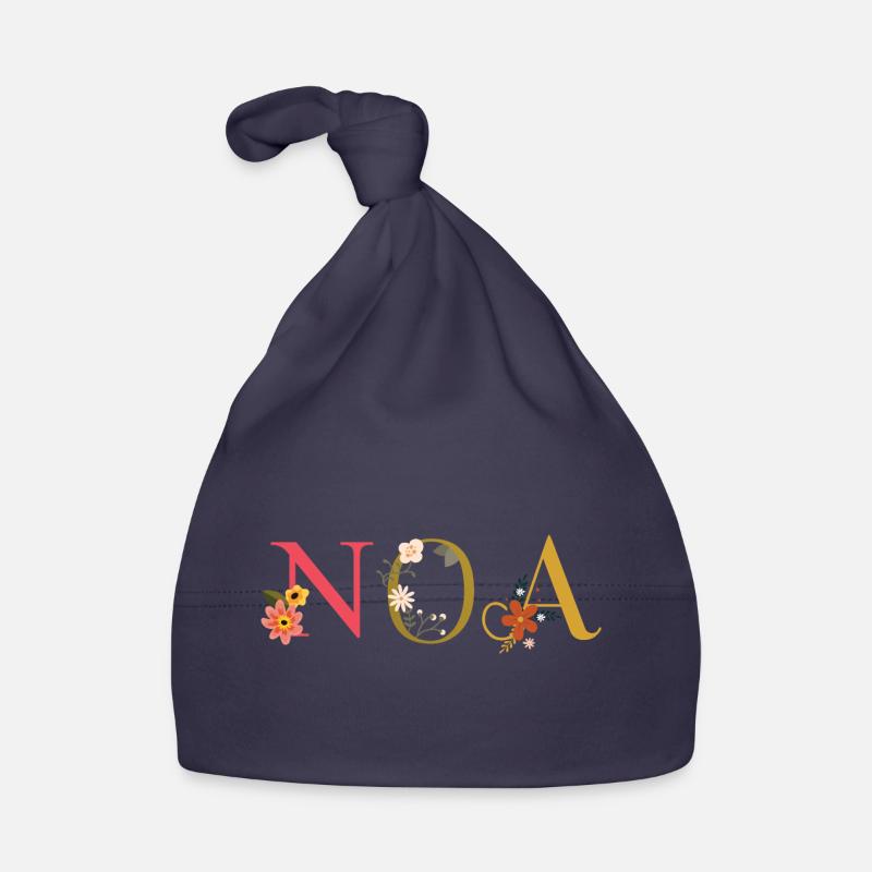 Nom de l’ANO décoré de fleurs Bonnet bio Bébé