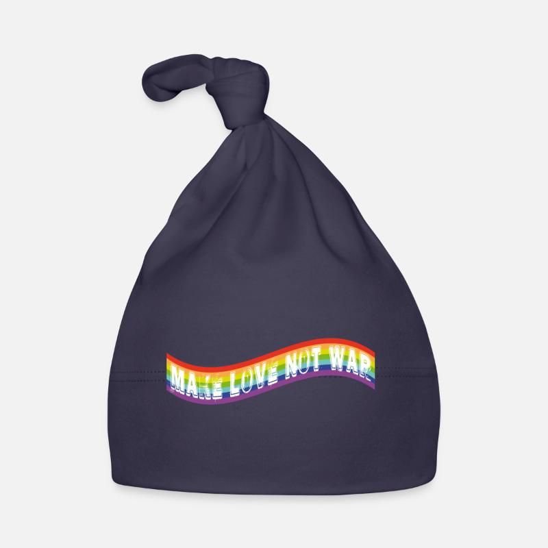 Faites l’amour, pas la guerre | Drapeau arc-en-ciel Bonnet bio Bébé