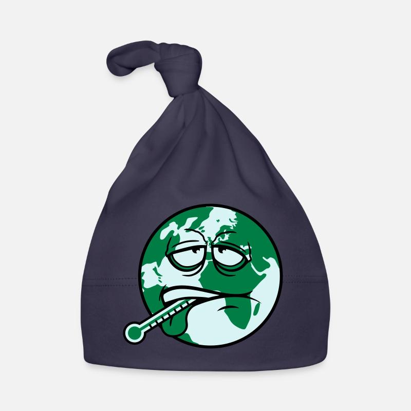 virus de la terre virus bactéries thermomètre l'humanité - Bonnet bio Bébé - marine