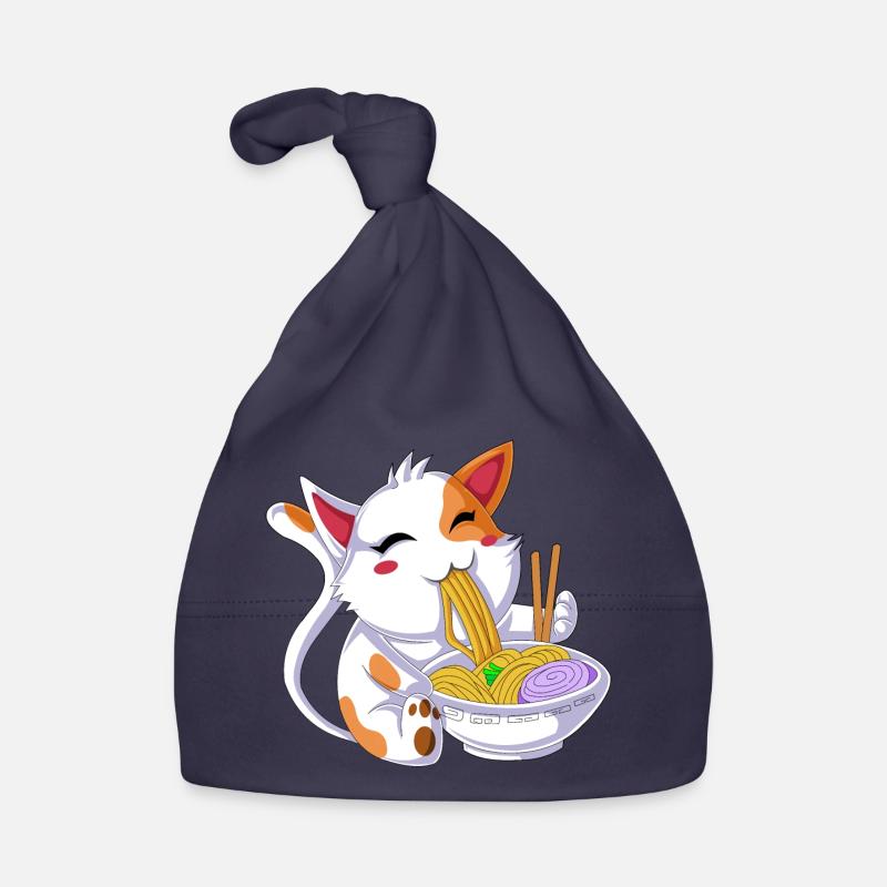 Ramen mangeant des chats Bonnet bio Bébé