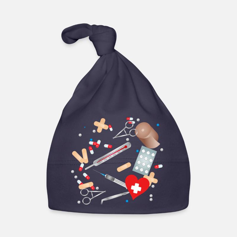Erste Hilfe Set,Reiseapotheke oder Hausapotheke - Baby Bio-Mütze - Navy
