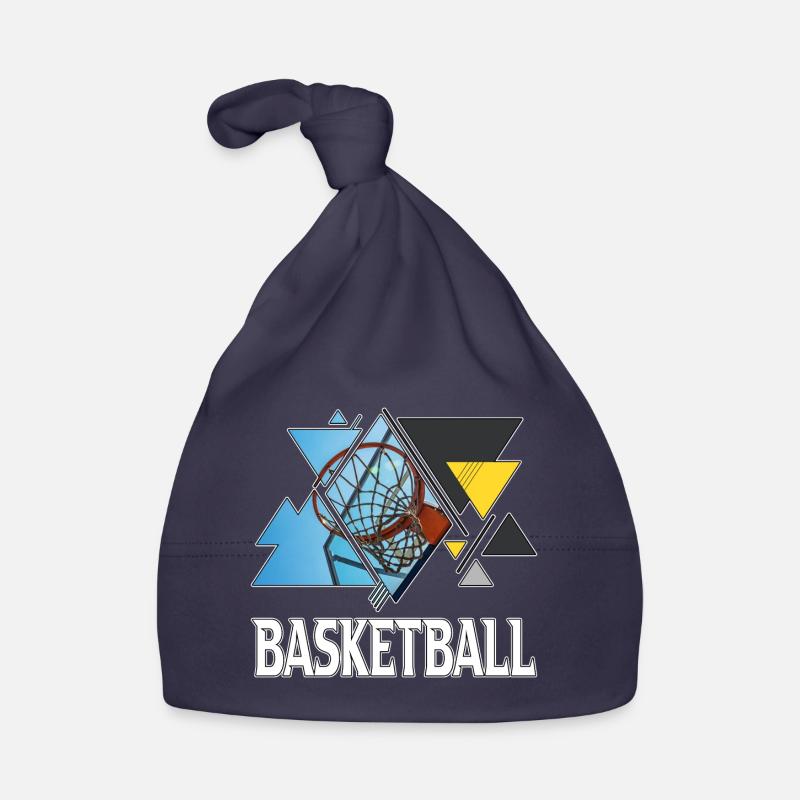 Basket-ball Basketteur Basketteur Sport Triangle - Bonnet bio Bébé - marine