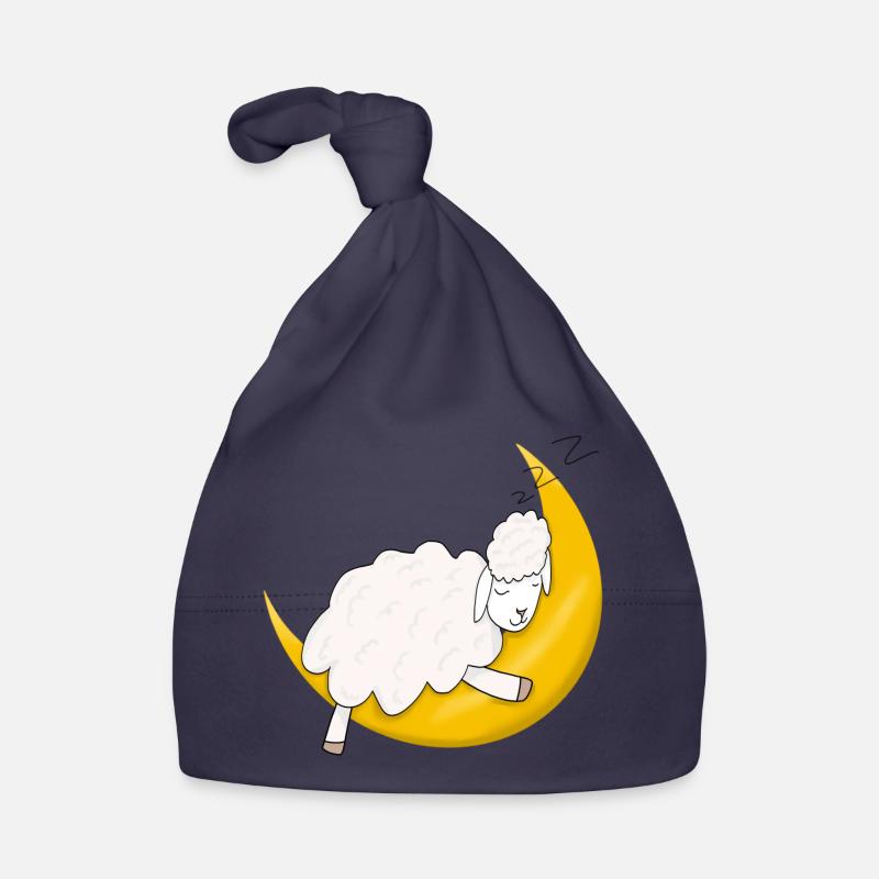 Sheep sleeping on moon Organic Baby Cap