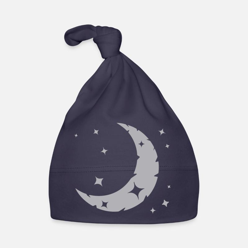 La lune et les étoiles - Bonnet bio Bébé - marine