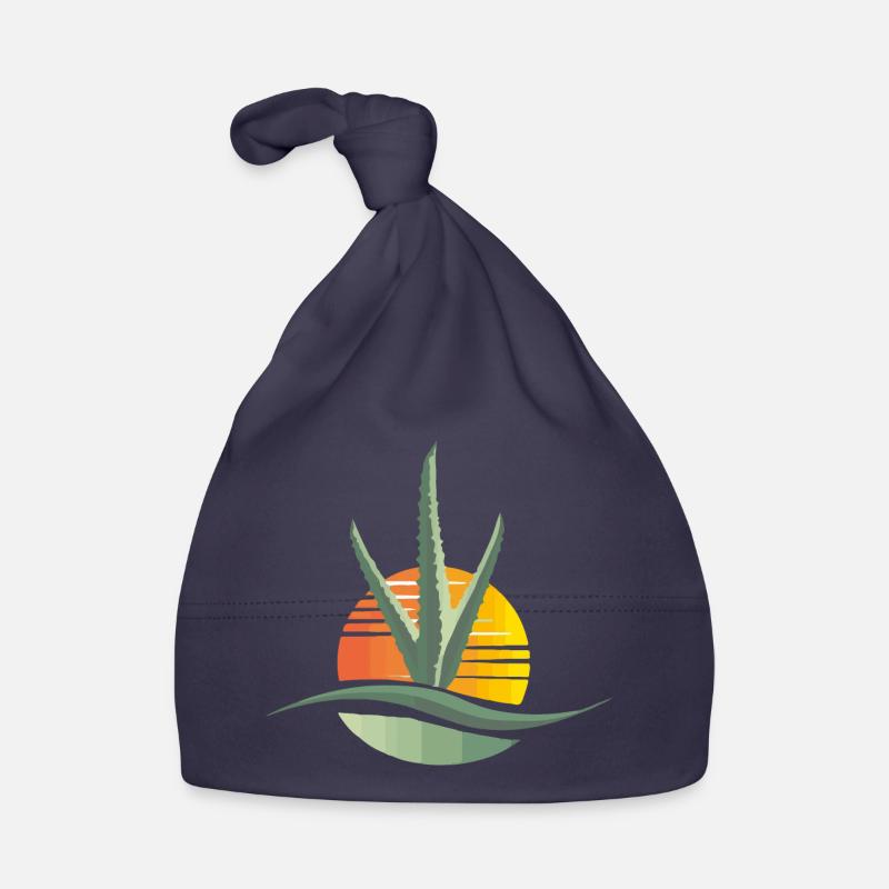 Logo d’aloès - Bonnet bio Bébé - marine