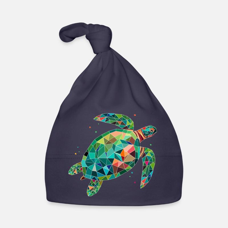 Tortue d’eau colorée - Conception de mer colorée Bonnet bio Bébé