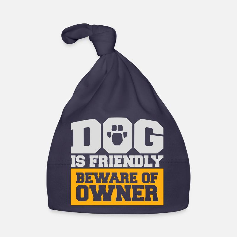 Dog Friendly Beware Owner Warning Humor Protect Organic Baby Cap