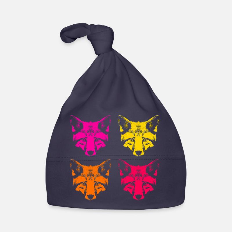 Renards de couleur Bonnet bio Bébé