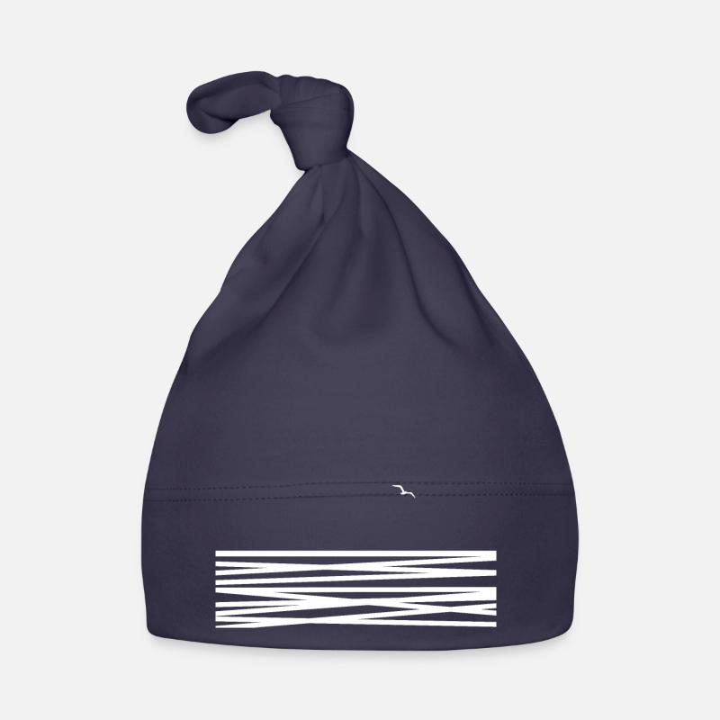 Mer avec mouette - Bonnet bio Bébé - marine