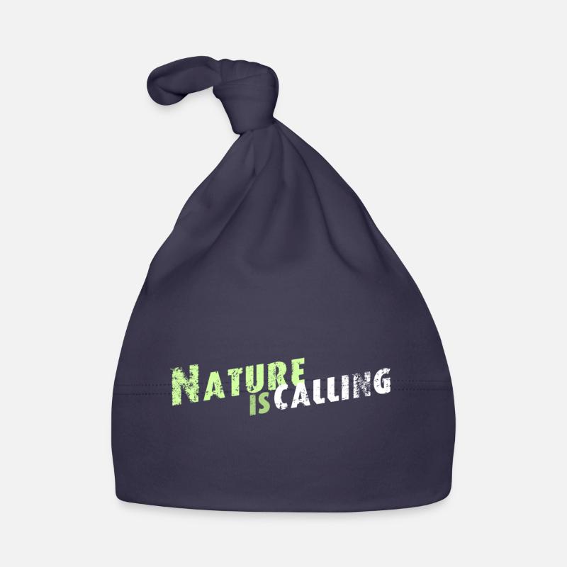 Nature is calling Schriftzug Baby Bio-Mütze