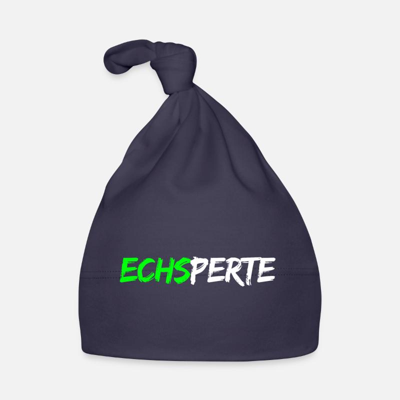 Echsperte - expert, jeu de mots amusant - Bonnet bio Bébé - marine