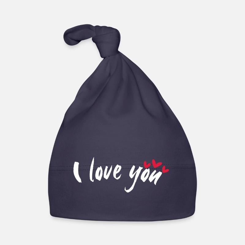 Je t’aime - Bonnet bio Bébé - marine