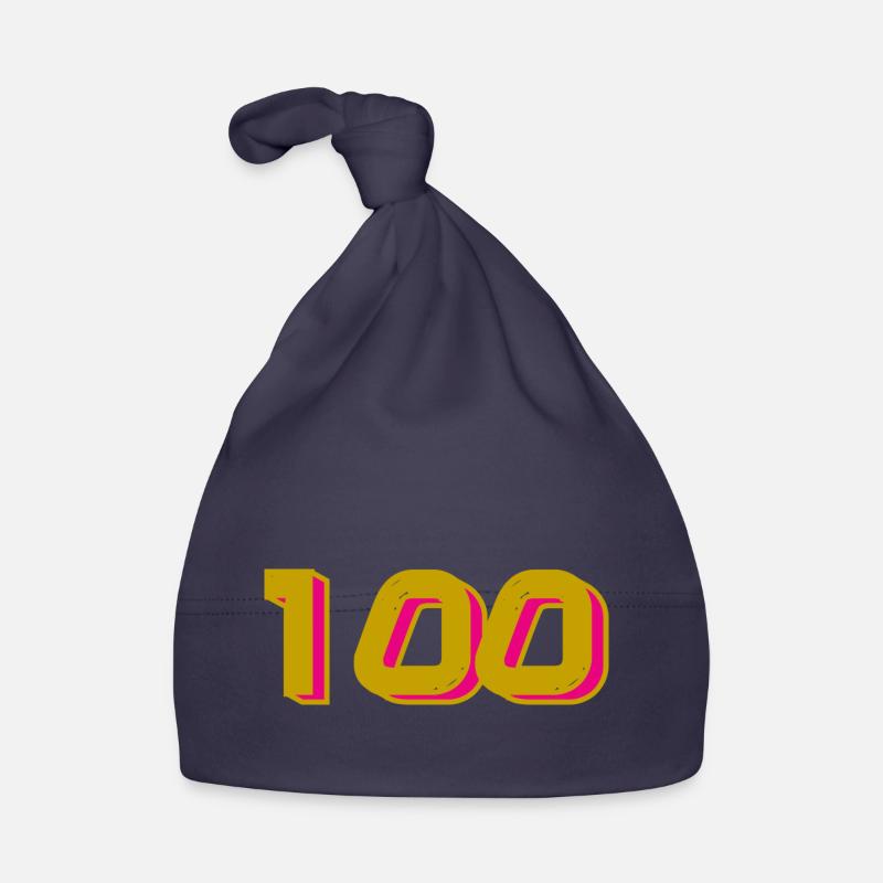 100. 100 ANS. 100e ANNIVERSAIRE. ANNIVERSAIRE 100 - Bonnet bio Bébé - marine