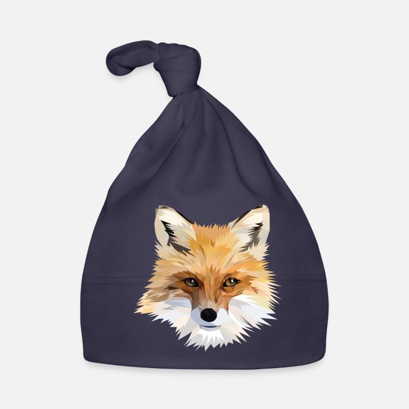 Tête de renard polygonale Bonnet bio Bébé