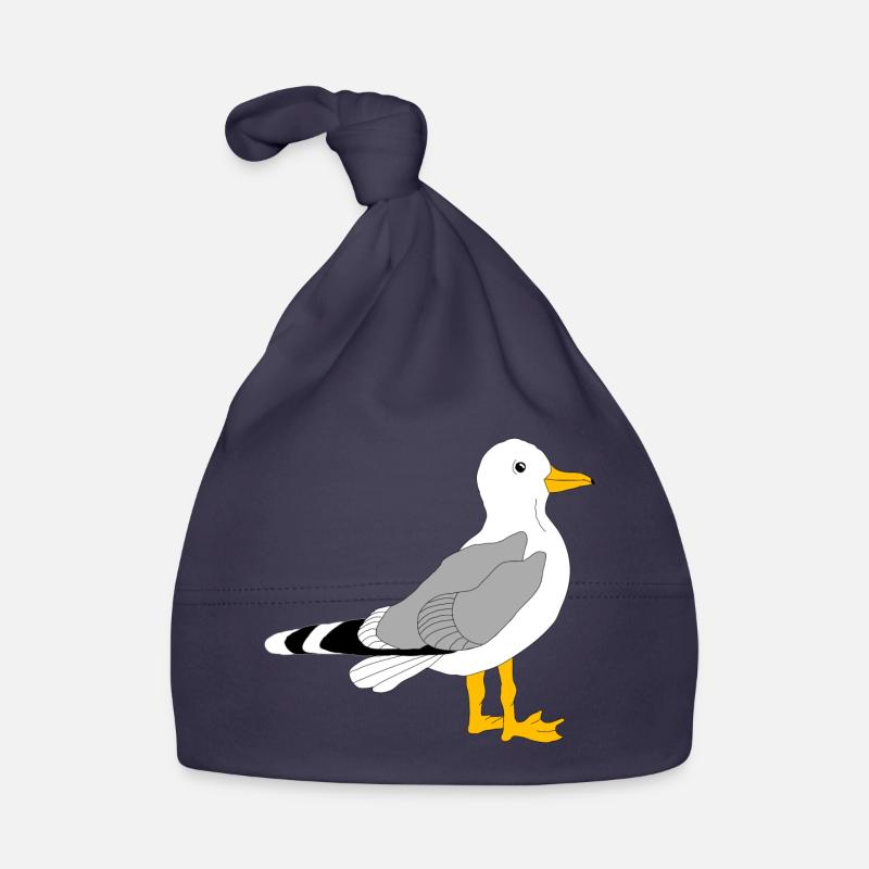 Whimsical Grey Wing Duck Illustration Organic Baby Cap