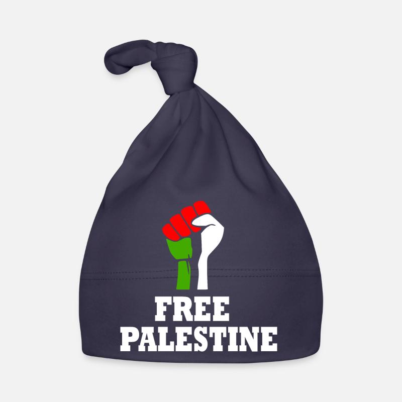 Free palestine - Bonnet bio Bébé - marine