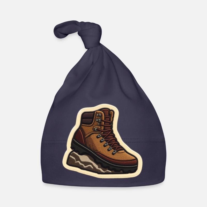Wanderstiefel Patchstickerei Baby Bio-Mütze